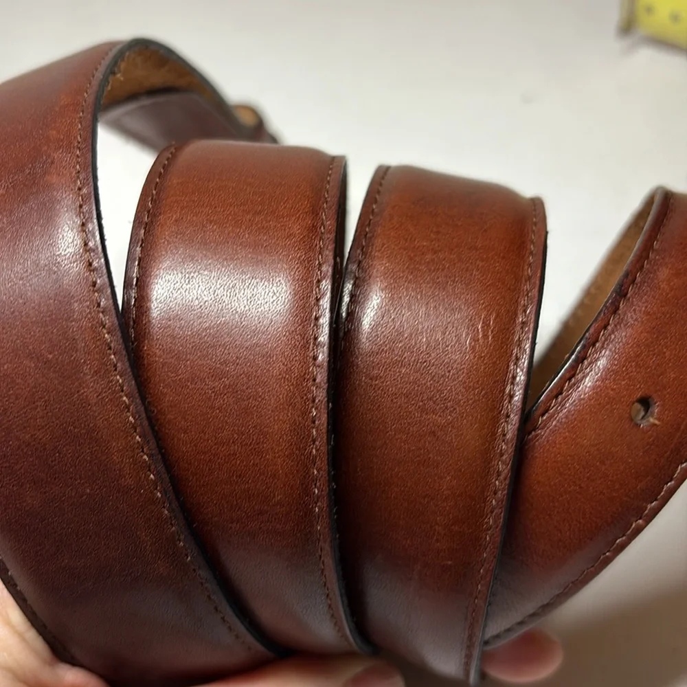Unbranded Brown Oil Tanned Leather Belt Size 40